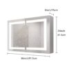 Bathroom Medicine Cabinet With Lights, LED Medicine Cabinet With Mirror, Wall Cabinet With Shelves, Double Door Lighted Medicine Cabinet With Defogger, Dimmable, Wall Mount - Silver - Image 3