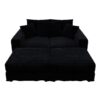 3 Seat Sofa, Deep Seat Couches With Soft Pillows And 2 Ottomans, Convertible Sofa Lounge Chair, For Living Room - Black - Image 21