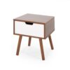 2 Toned Particle Board End Table - White / Walnut - Image 5