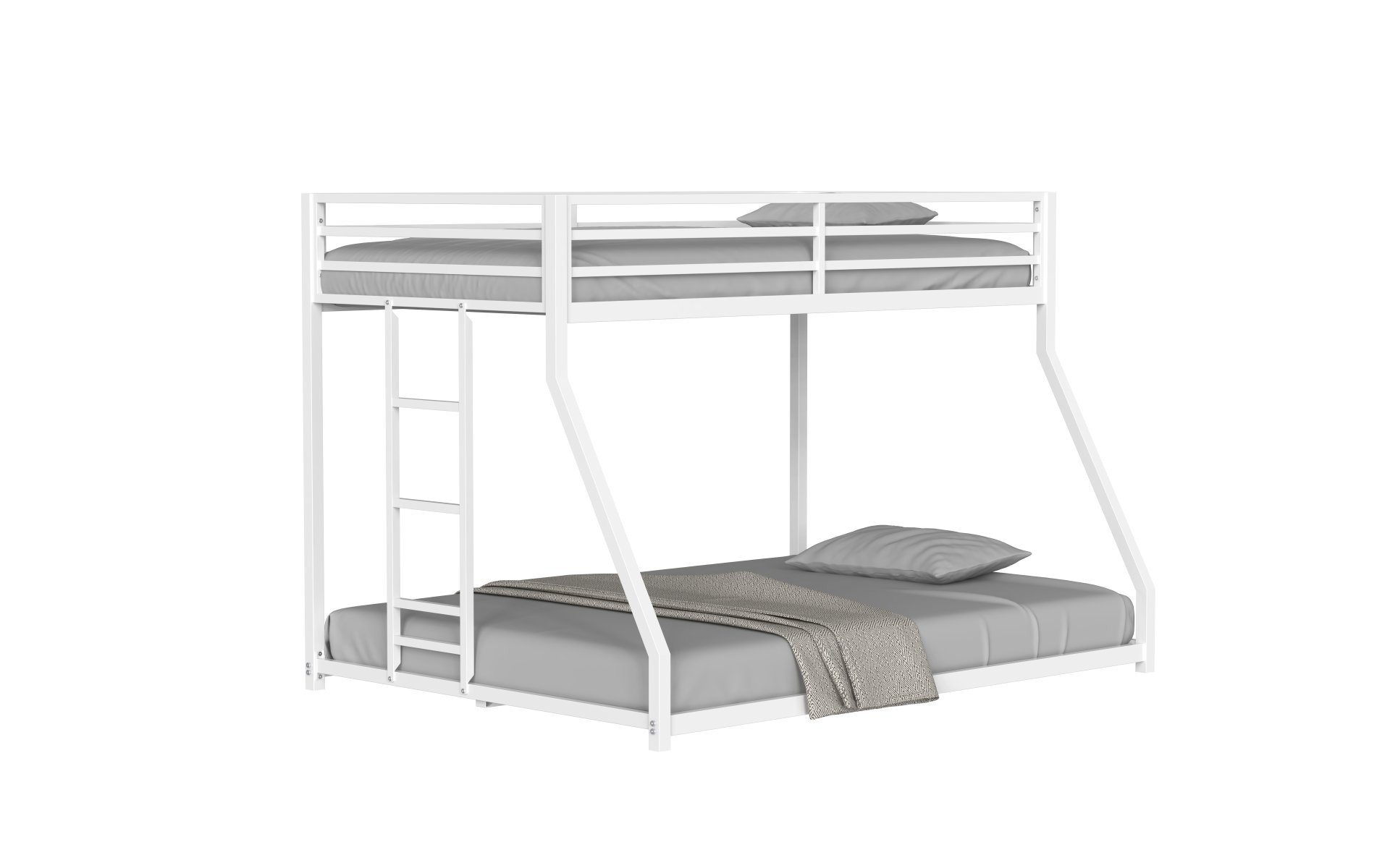 Adam - Twin Over Full Metal Bunk Bed - White - Image 19