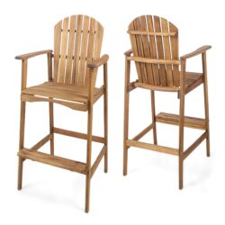 Outdoor Adirondack Barstools (Set of 2) - Natural Stained