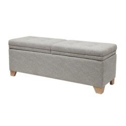 Soft Close Storage Bench Hued Solid Wood - Gray Multi