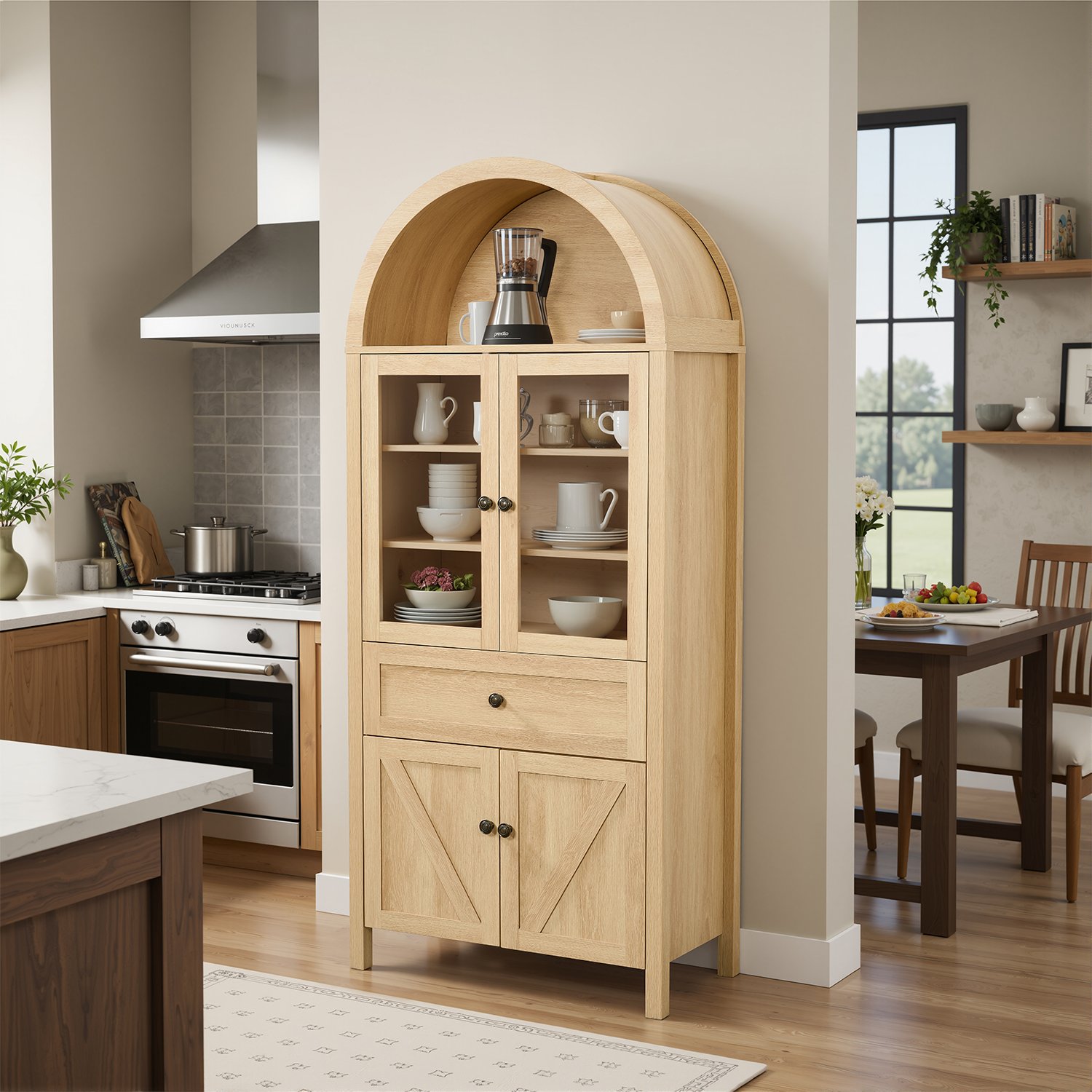 Vintage Dome Cabinet With High Quality Materials And Large Storage Space In - Natural - Image 5
