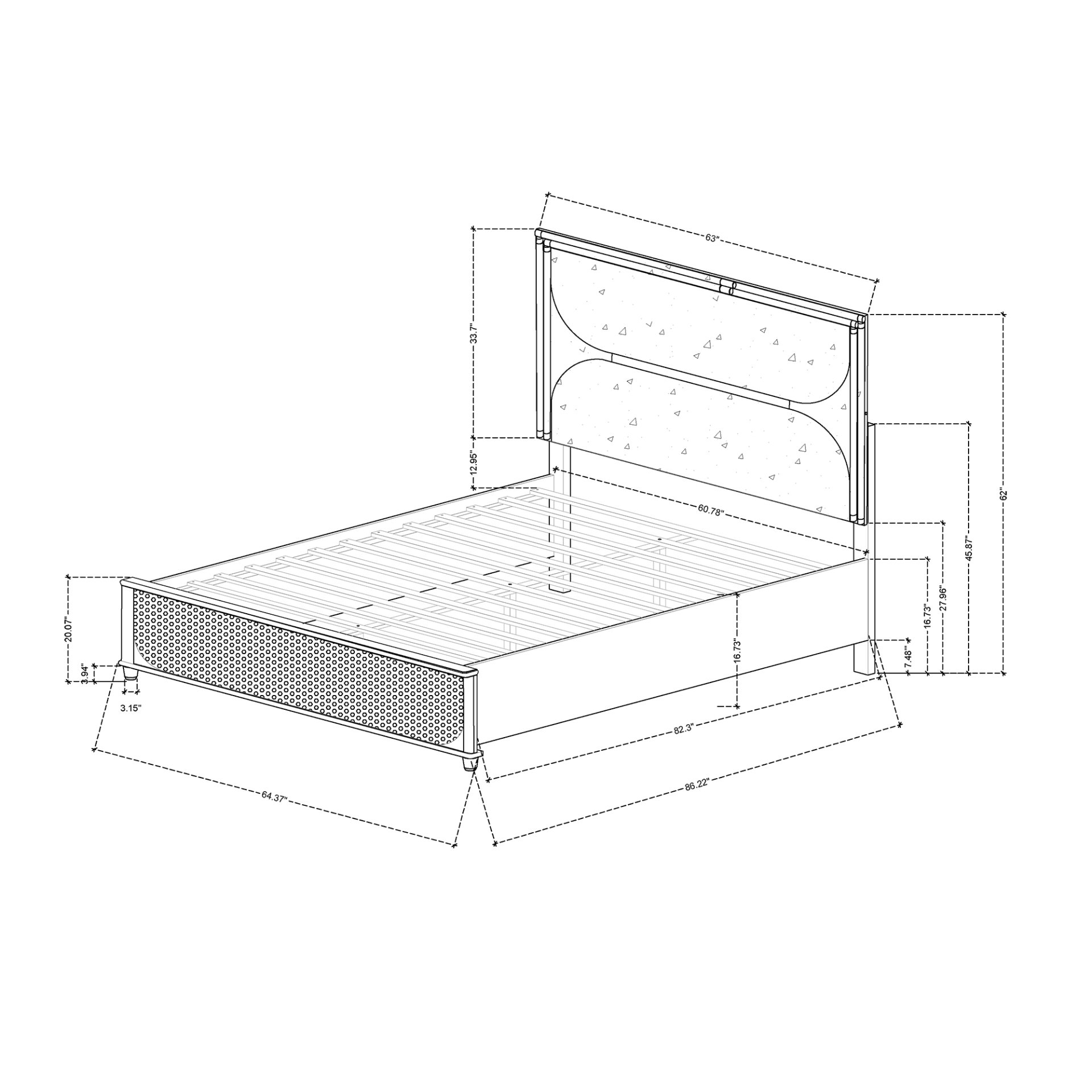 Laura - Queen Bed With Upholstered Headboard And LED Lights - Silver - Image 3