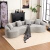 4 Seater Sofa With Chenille Fabric, 30D, 60 Hardness Full Sponge, 4 Pillow For Living Room, Home Furniture Sleeper Sectional Sofa For Apartment - Gray - Image 31