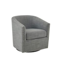 Swivel Chair Elegant Design Fabric Solid Wood - Gray