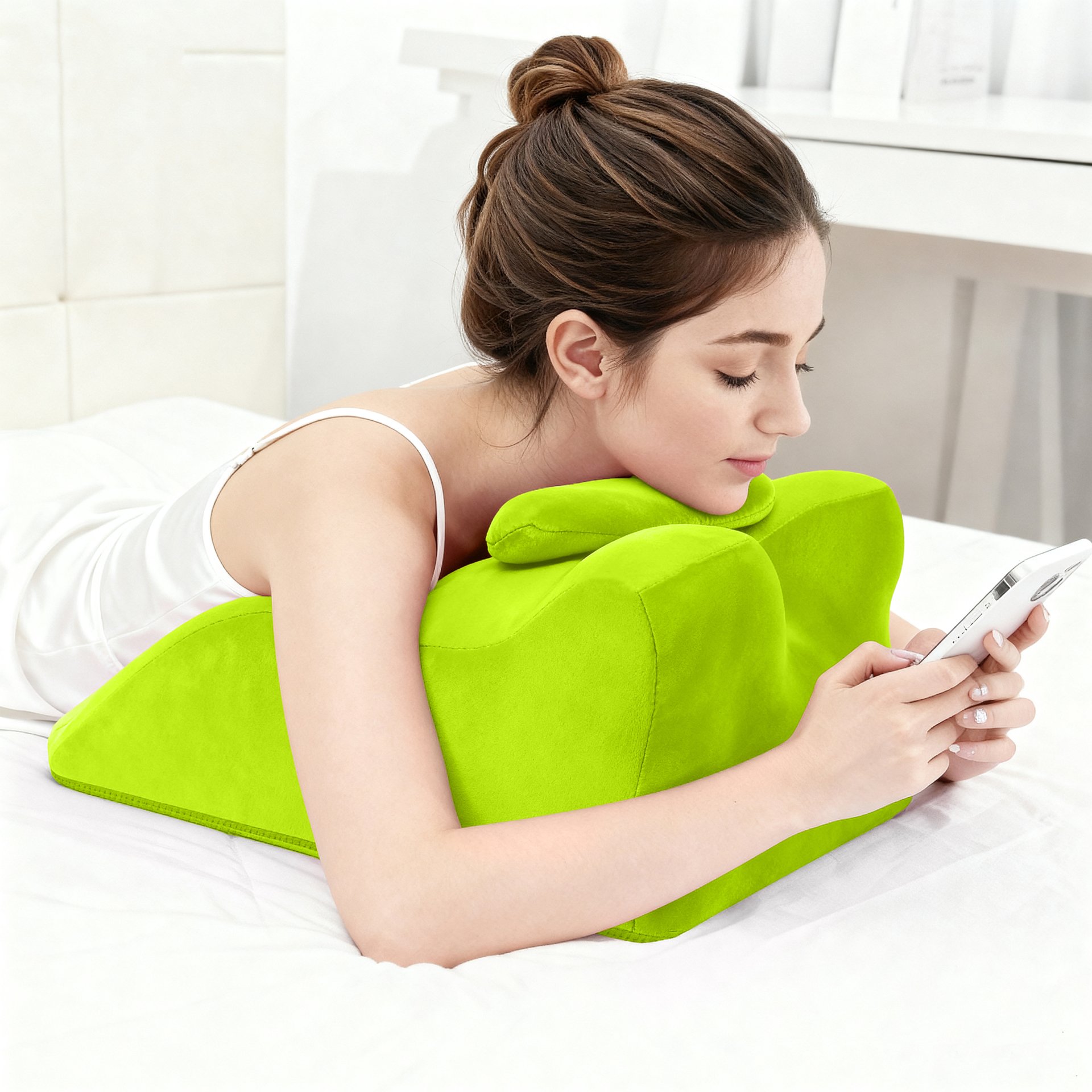 Ergonomic Spinal Posture Support Bed Pillow - Green - Image 12