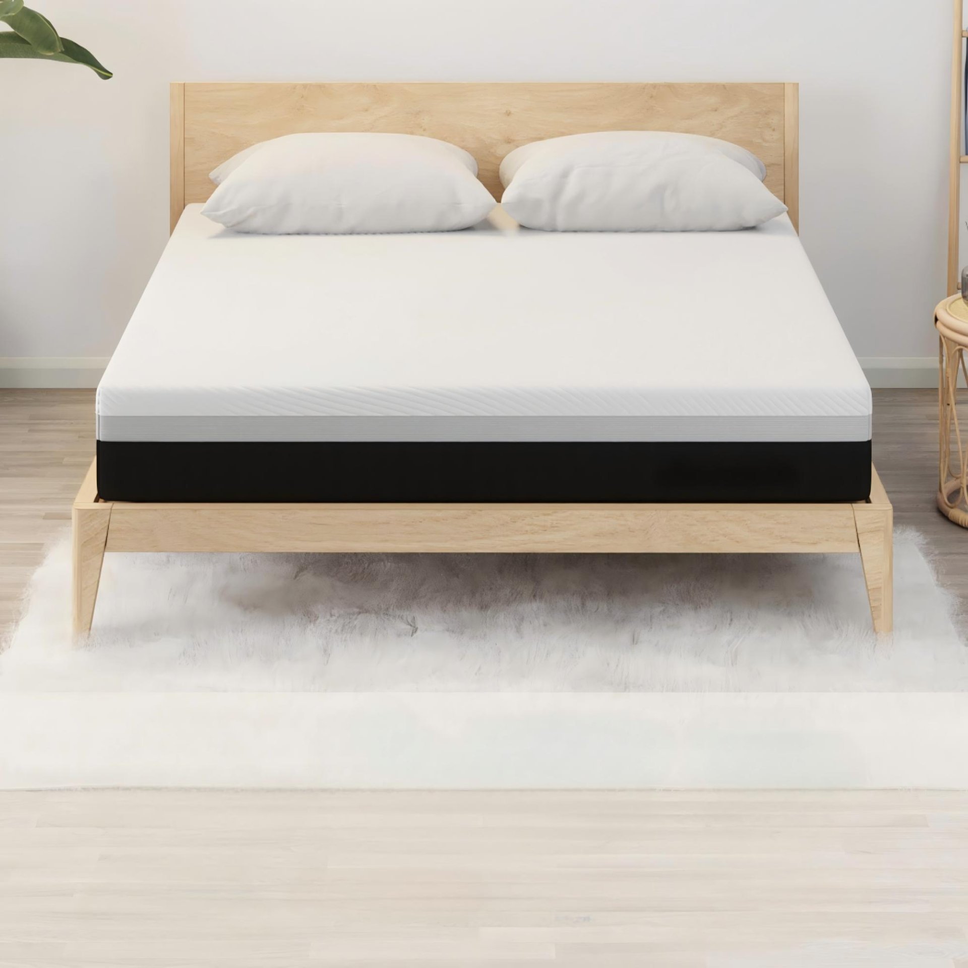 12'' Queen Size Hybrid Mattress, Cooling Memory Foam & Pocket Springs Medium Firm - White - Image 2