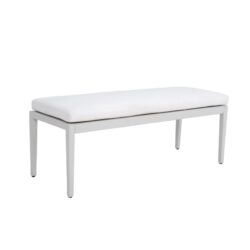 Outdoor Patio Stationary Bench With Sunbrella Fabric Cushion - Grayish