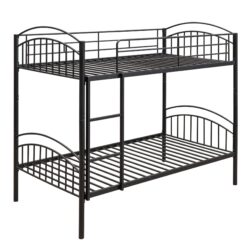 Twin Over Twin Bunk Bed, Divided Into Two Beds - Black