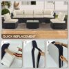 Cushion Covers For 7 Piece Wicker Sectional Sofa, 14 Pack Seat And Back Slipcovers With Zipper - Beige - Image 2