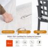 Modern Classic Cast Outdoor Patio Dining Chairs, Ergonomic Lattice Backrest Design, Sunbrella Cushion, Weather Resistant And Durable (Set of 2) - Ember Black - Image 8