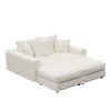 3 Seat Sofa, Deep Seat Couches With Soft Pillows And 2 Ottomans, Convertible Sofa Lounge Chair, For Living Room - Beige - Image 27