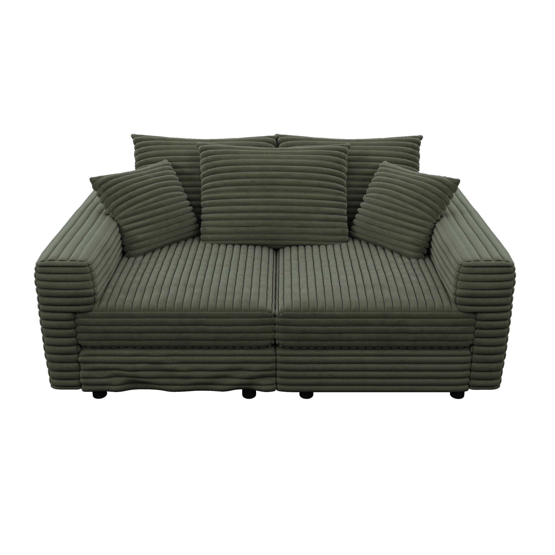 3 Seat Sofa, Convertible Deep Seat Sofa Lounge Chair For Living Room - Green - Image 12