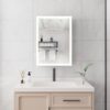 Bathroom Medicine Cabinet With Lights, LED Medicine Cabinet With Mirror, Lighted Medicine Cabinet With Defogger, Dimmer, Digital Clock & Temp Display, Surface Mount - Silver - Image 9