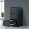 4 Drawer Vertical File Cabinet With Lock For Home Office Organizer Metal Filing Cabinet Letter / A4 / Legal Size - Black - Image 4