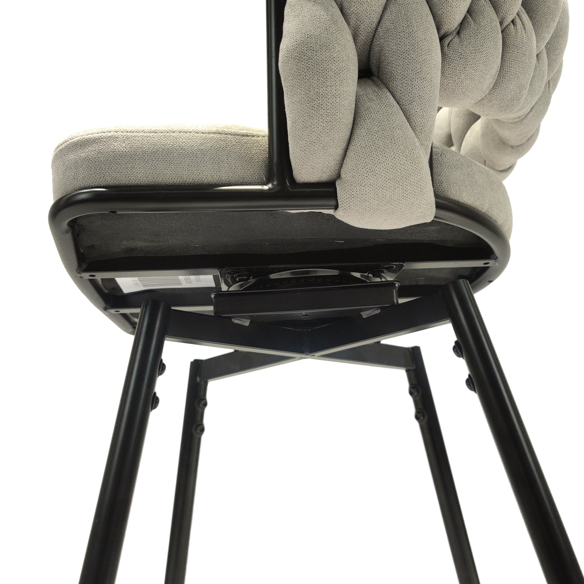 28" Bar Chair Linen Woven Bar Stool (Set of 2) Upholstered With Legs, 360 Swivel, Counter Arm Chairs With Back Footrest - Gray - Image 14