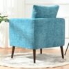 Accent Chair, Boucle Chair, Barrel Chair, Fabric Armchair Club Chair, Upholstered Arm Chair With Solid Wood Legs, Waist Pillow, Padded Single Chair For Living Room / Bedroom / Study / Waiting Room - Teal - Image 18