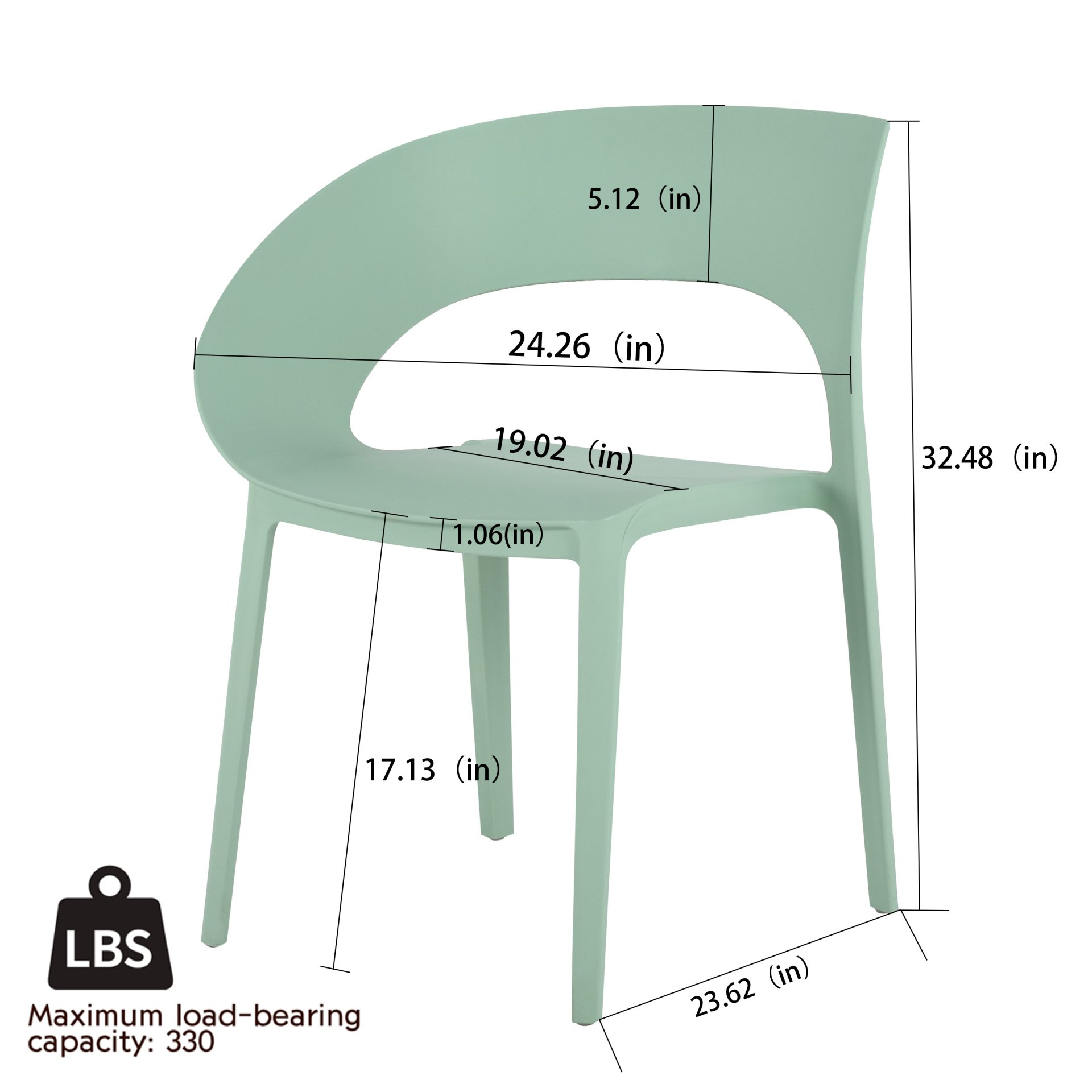 4 Piece Set Of Color Block Designed Single Chairs & Folding Square Table - Haze Green / Khaki / White - Image 3