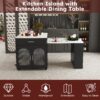 Expandable Kitchen Island With Dining Table - Black - Image 24
