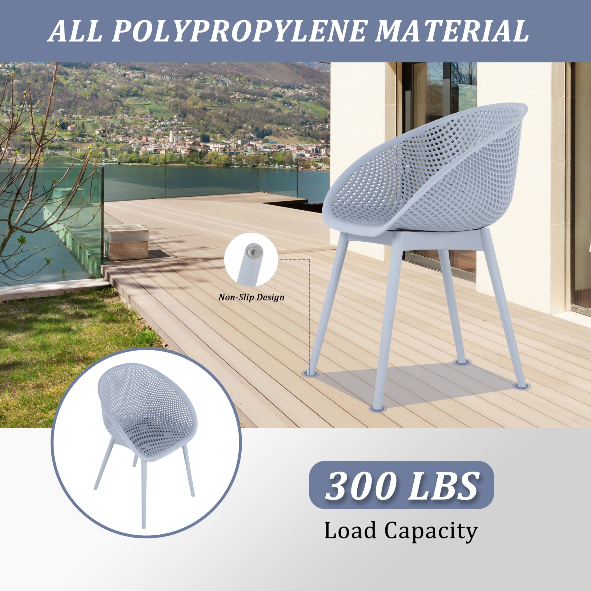 2 Lounge Chair Set With Round Table - Light Baby Blue / White - Image 13