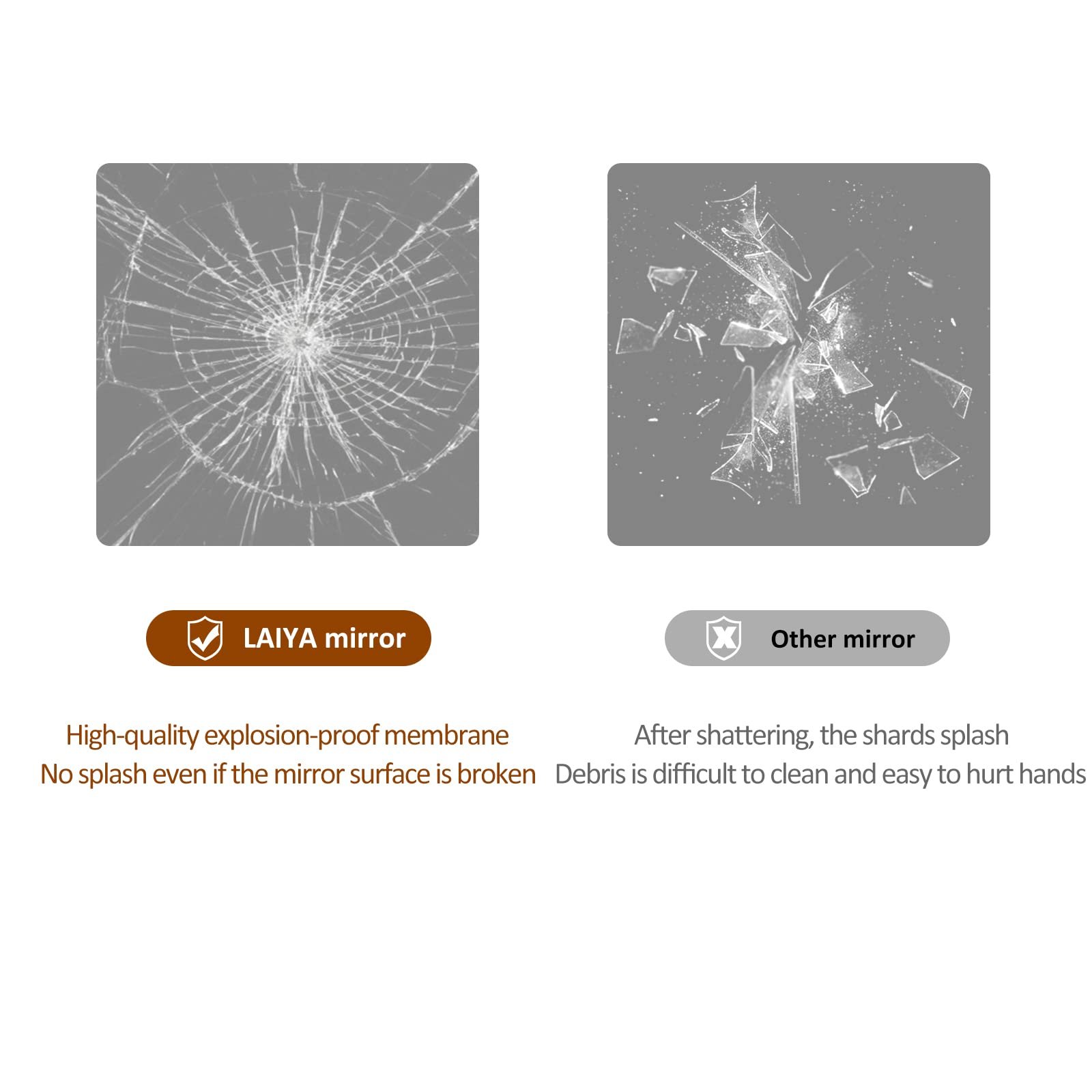 Bathroom Mirror With LED Lights, Anti-Fog Lighted Vanity Mirrors For Wall Mounted And 5 Level Dimmable, Horizontal / Vertical - Clear - Image 7