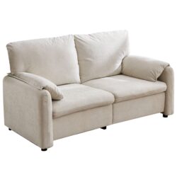 Minimalist Sofa 800Lbs Down Filled, Multiple Colors, Chenille, Living Room & Bedroom - Beige