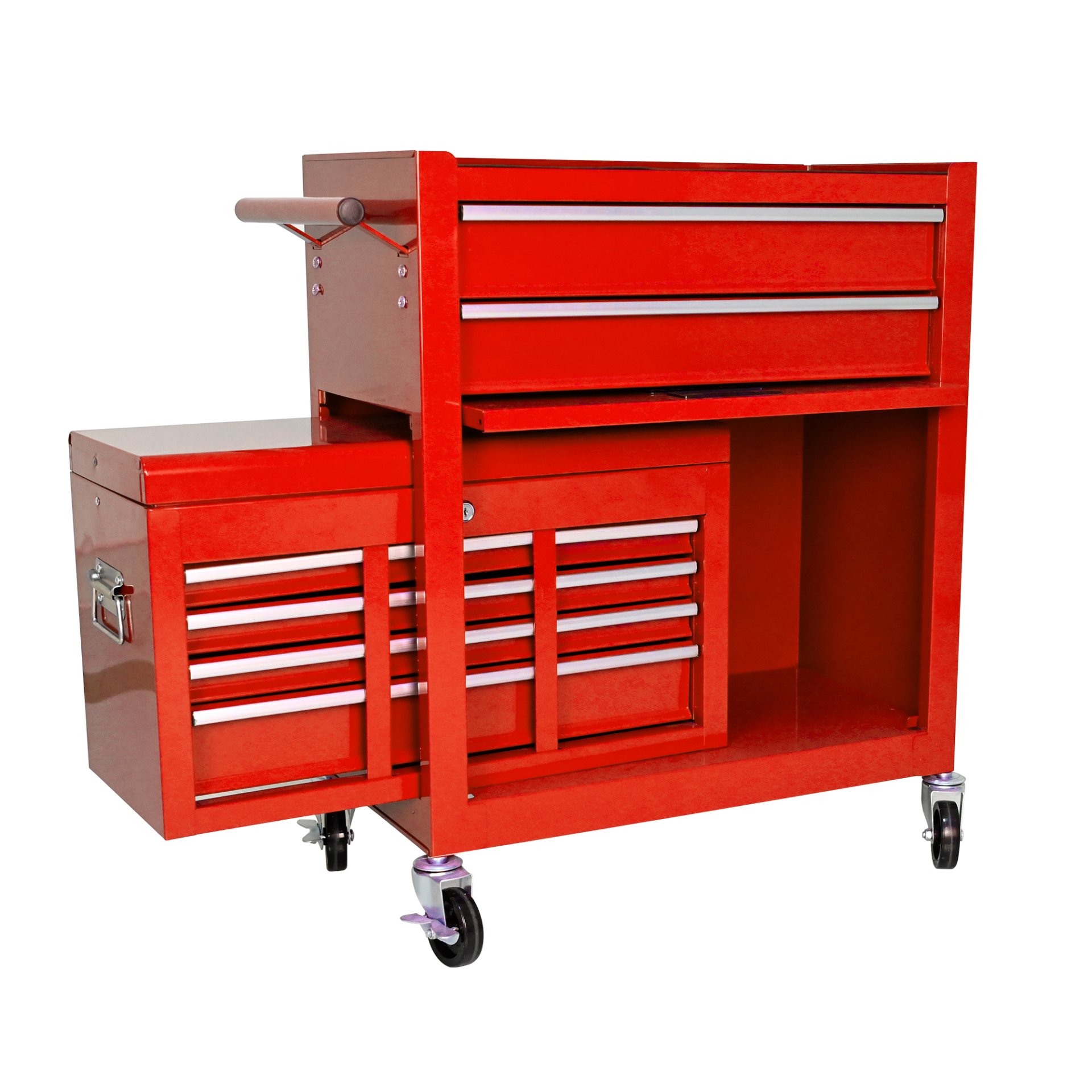 High Capacity Rolling Tool Chest With Wheels And Drawers, 8 Drawer Tool Storage Cabinet - Red - Image 11