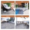 10 Piece Interlocking Deck Tiles Striped Pattern, Square Acacia Hardwood Outdoor Flooring For Patio, Bancony, Pool Side - Light Gray - Image 33