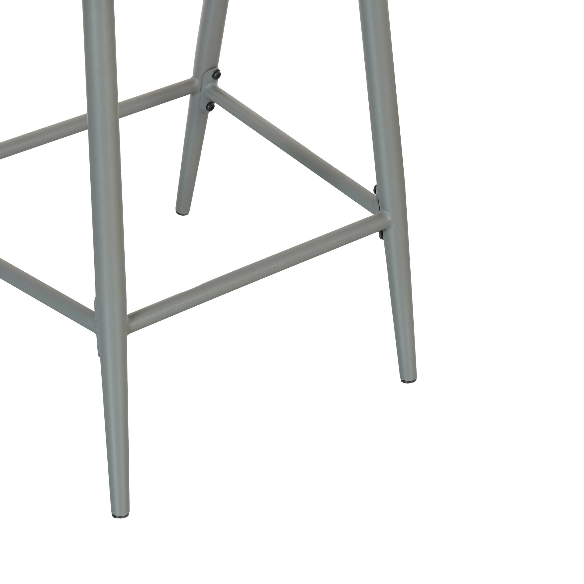 Outdoor Bar Height Metal Frame Counter Stools With Scallop Shaped Backrest & Water Resistant Cushions (Set of 2) - Matte Gray - Image 11