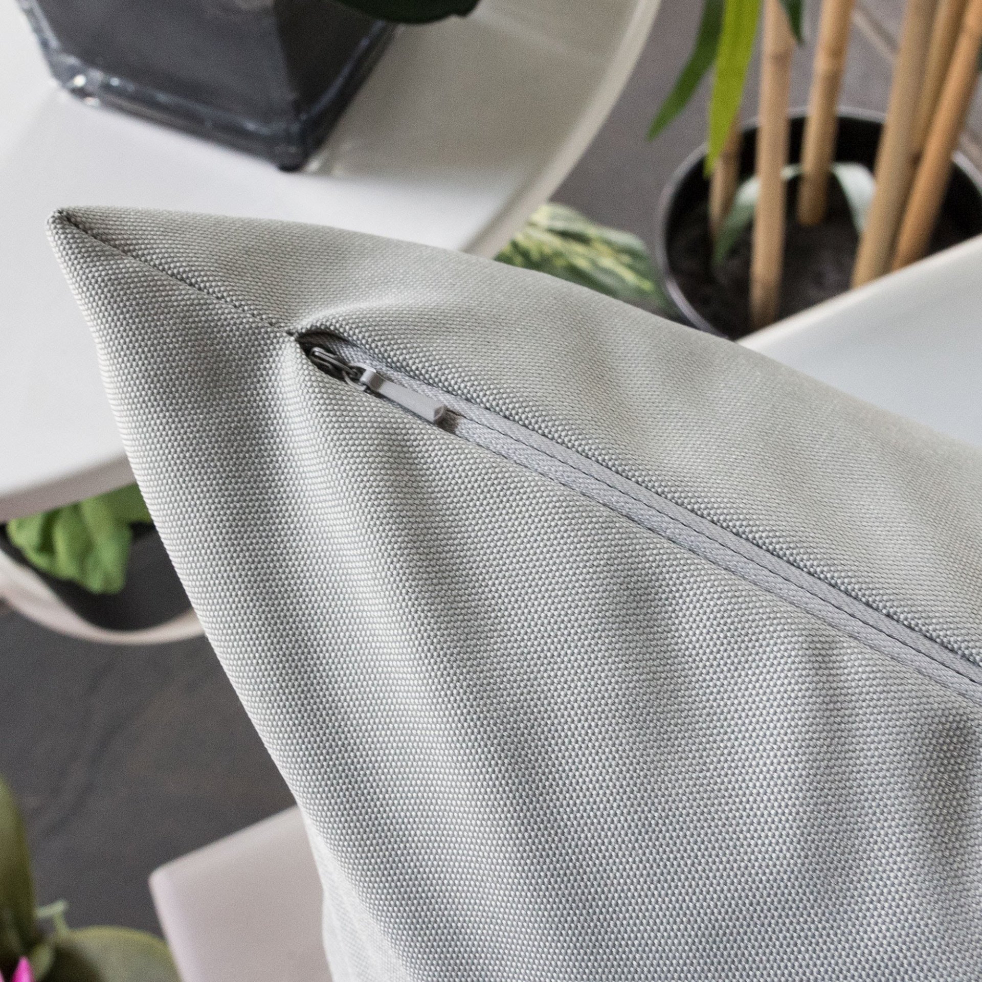 Amazon Rainforest - Solid Pillow Outdoor & Indoor, Silver - Silver - Image 5