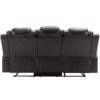 3 Pieces Recliner Sofa Sets Home Theater Seating Manual Recliner Chair With Center Console And Led Light Strip For Living Room - Brown - Image 15