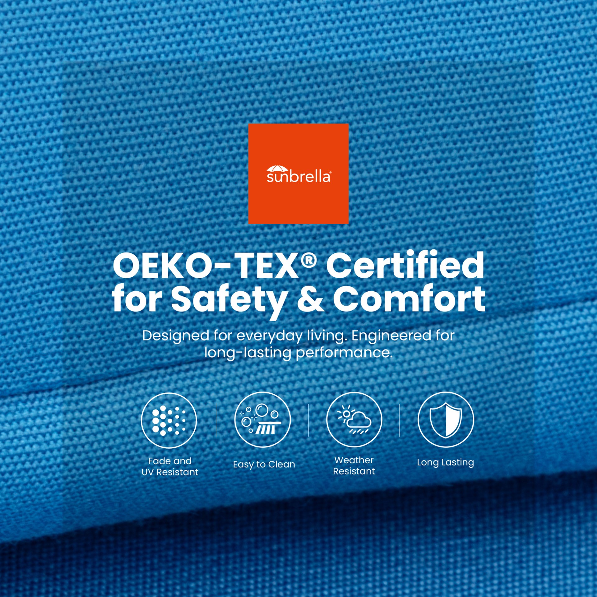 3 Piece Outdoor Patio Lounge Set, 2 Chaise & 1 End Table With Modern Tapered Feet, Pneumatic Adjustable Backrest, Wheels, Sunbrella Cushion - Ember Black / Blue - Image 9