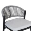 Outdoor Bar Height Metal Frame Counter Stools With Scallop Shaped Backrest & Water Resistant Cushions (Set of 2) - Matte Black - Image 9