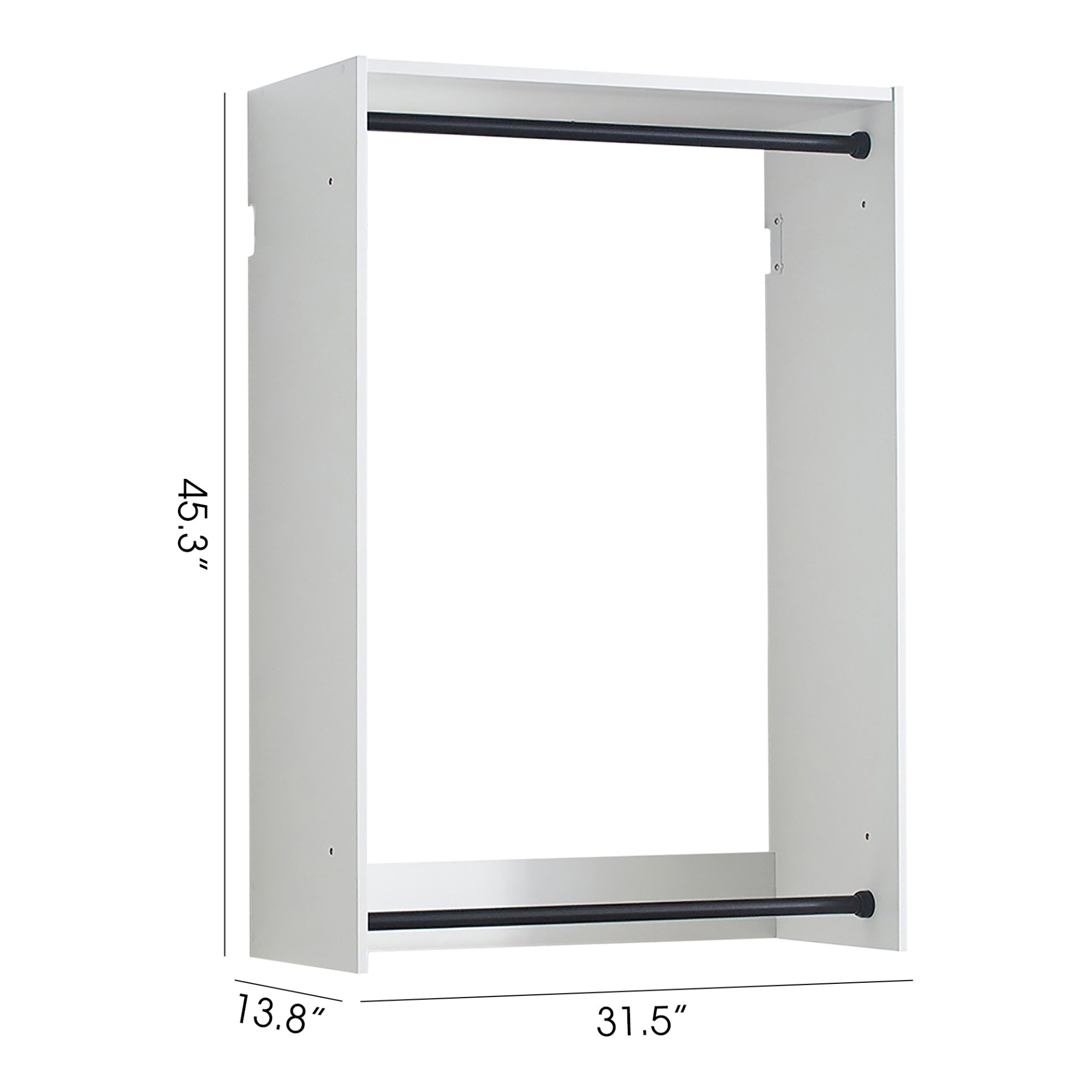 Devi - Wall Mounted Closet System With Modular Design And Ample Storage - White - Image 3