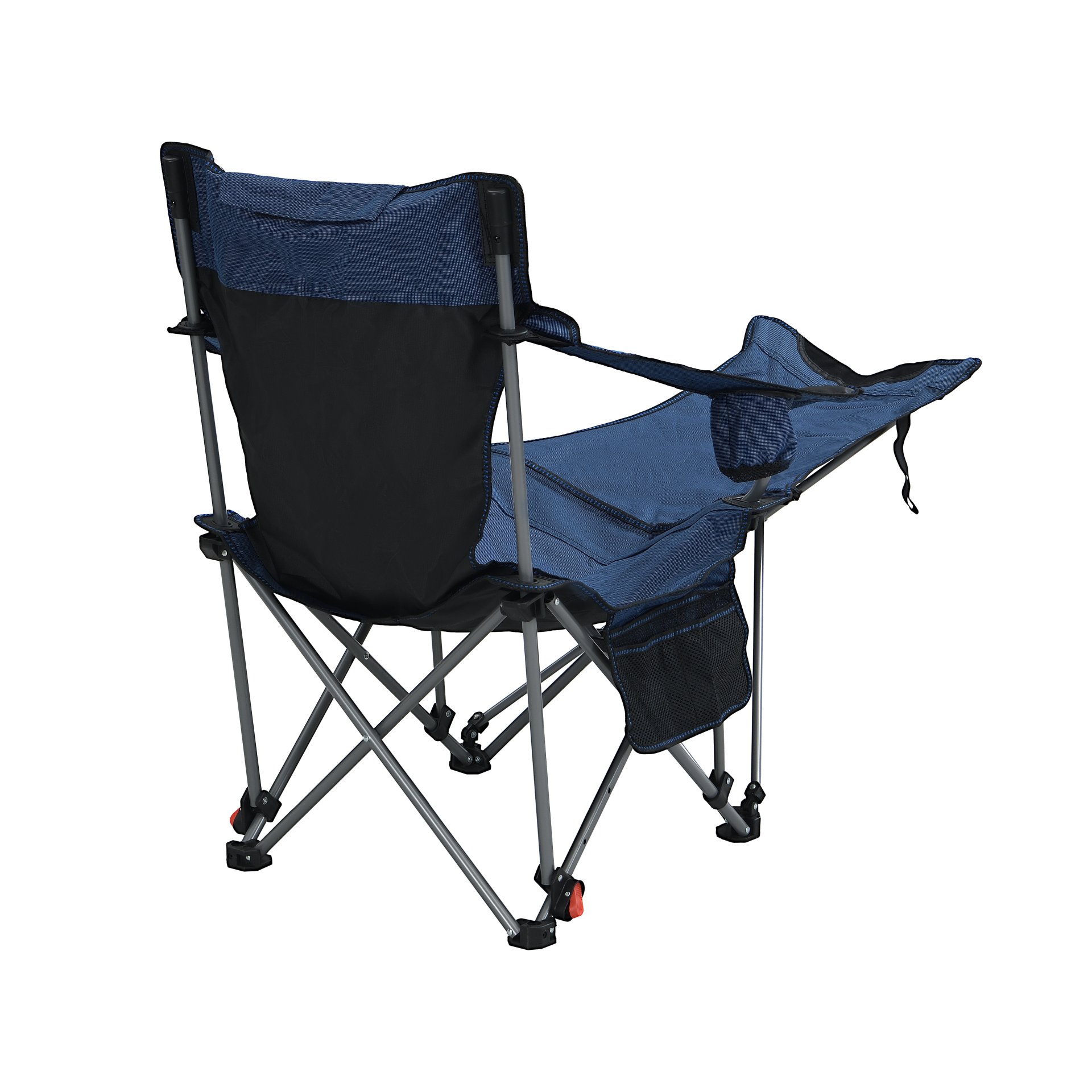 Outdoor Camping Chair With 3 Level Reclining, Side Pockets & Cup Holder, Folding With Carry Bag - Dark Blue - Image 7