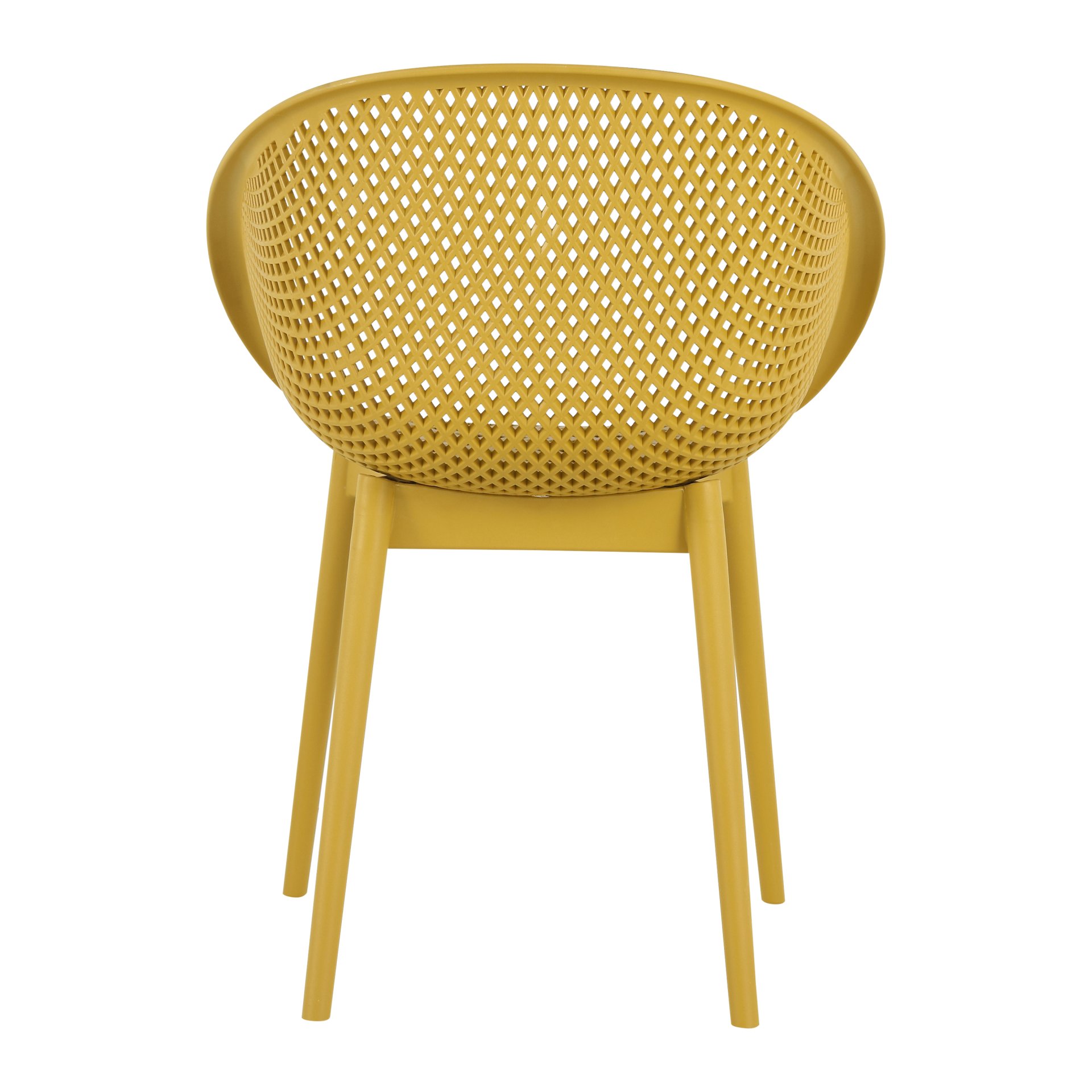 2 Piece Durable Single Chair With Mesh Hollow Out Design -Yellowish Brown - Image 16
