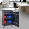 32 Bit Device Charging Trolley For Tablets And Laptops With Cable Management, Removable Doors - Matte Black - Image 13