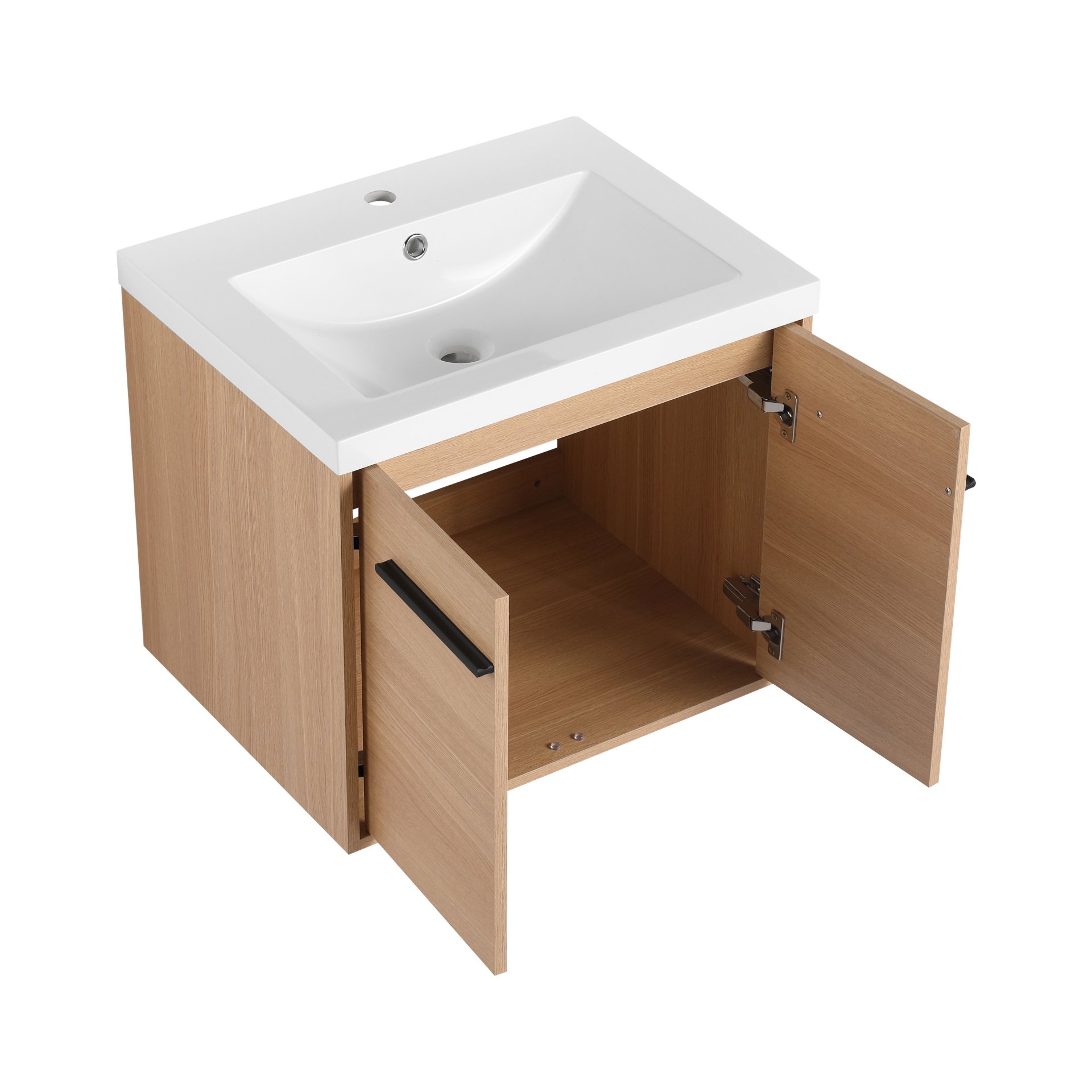 Bathroom Vanity Set With Resin Countertop Sink, 2 Doors - Oak - Image 20