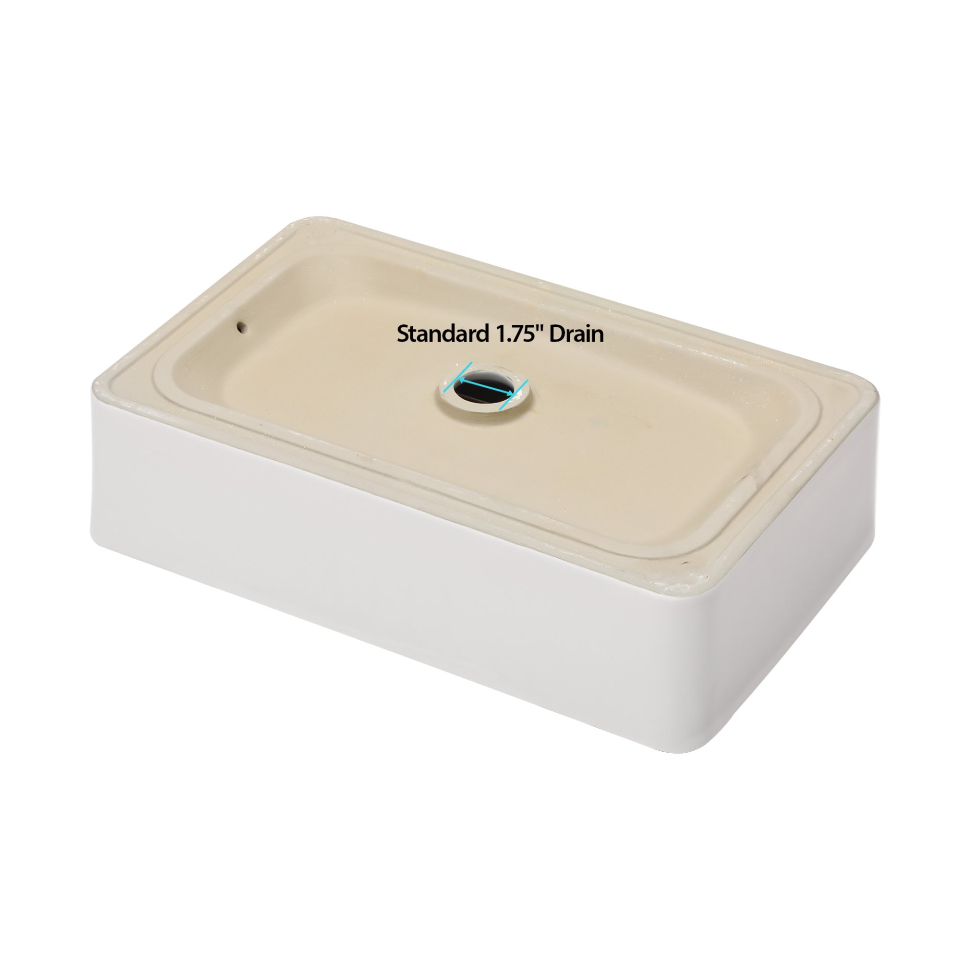 Modern European Design 21" X 14" Ceramic Rectangular Vessel Bathroom Sink - White - Image 8