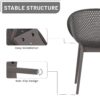 2 Pack Lounge Chair Set With Folding Square Table - Khaki / Warm Grey / White - Image 11