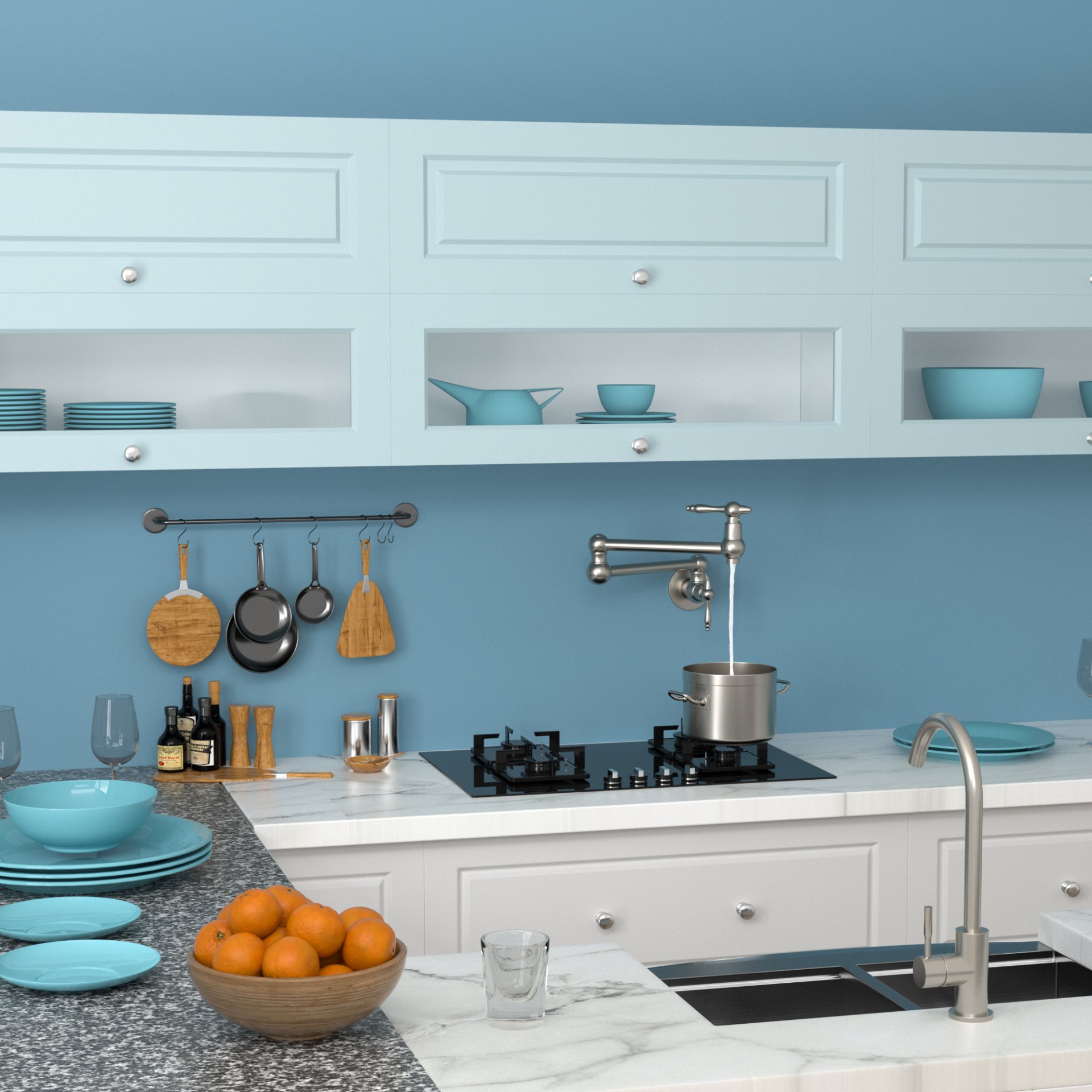 Design Pot Filler Faucet Wall Mount Kitchen Sink Faucet With Folding Stretchable Arm - Brushed Nickel - Image 5