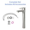 Single Handle Vessel Sink Faucet With Tall Spout For Bathroom Vanity - Brushed Nickel - Image 7