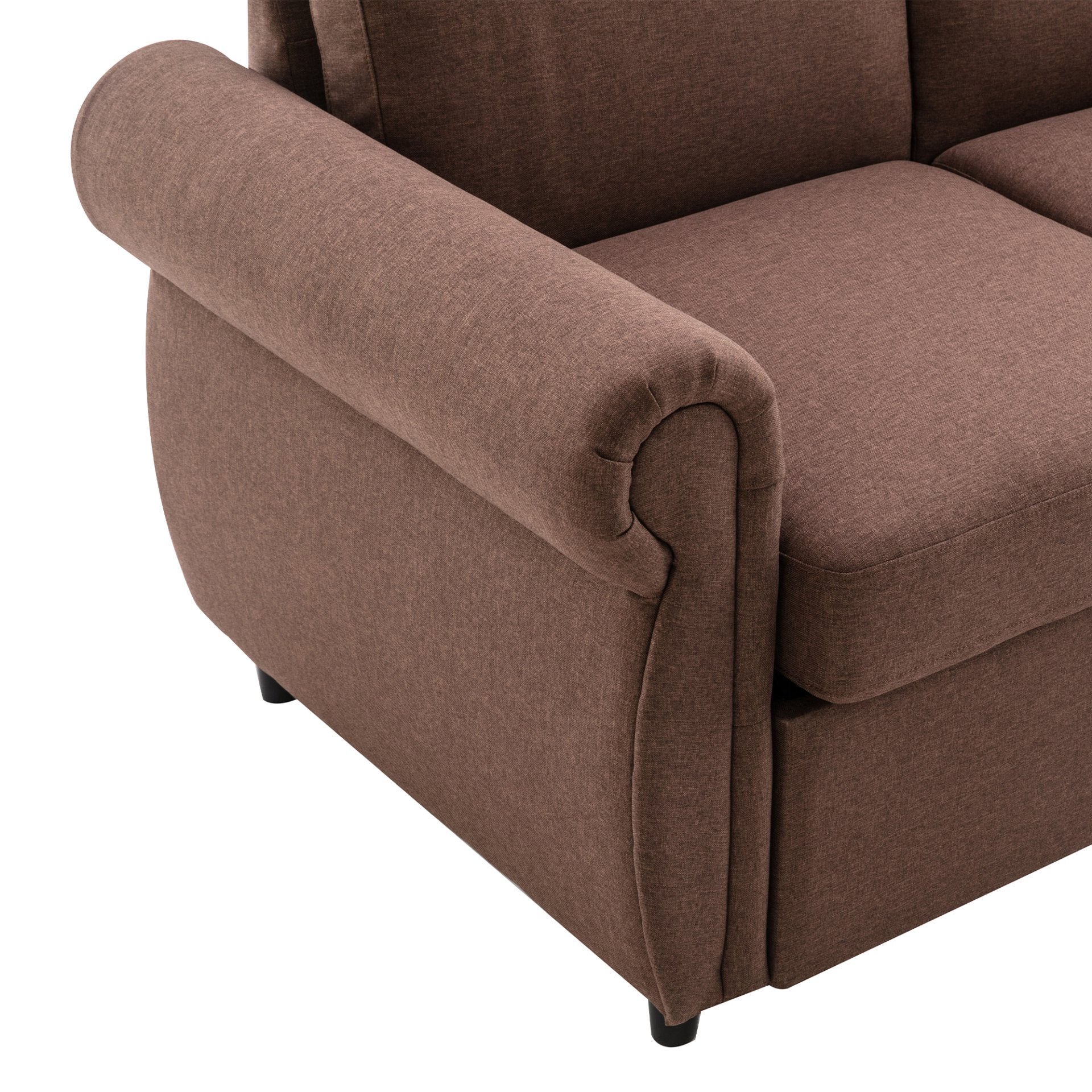 Pull Out Sofa Bed Loveseat Sleeper With Twin Size Memory Mattress With Two USB Ports For Living Room Spaces - Brown - Image 14