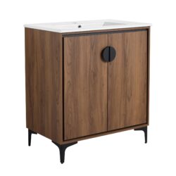 Bathroom Vanity Freestanding Cabinet With Sink - Brown
