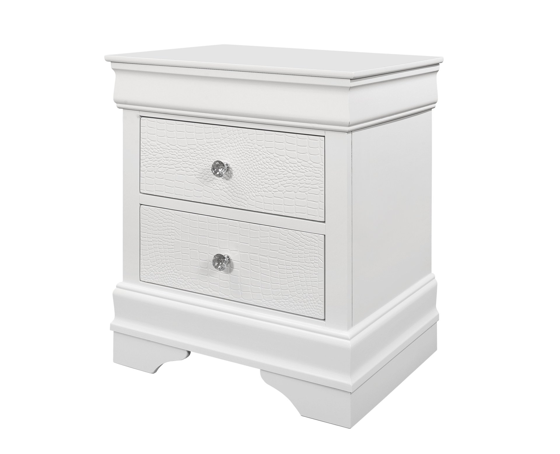 Shaker - Crocodile Metallic Nightstand - White - Image 7