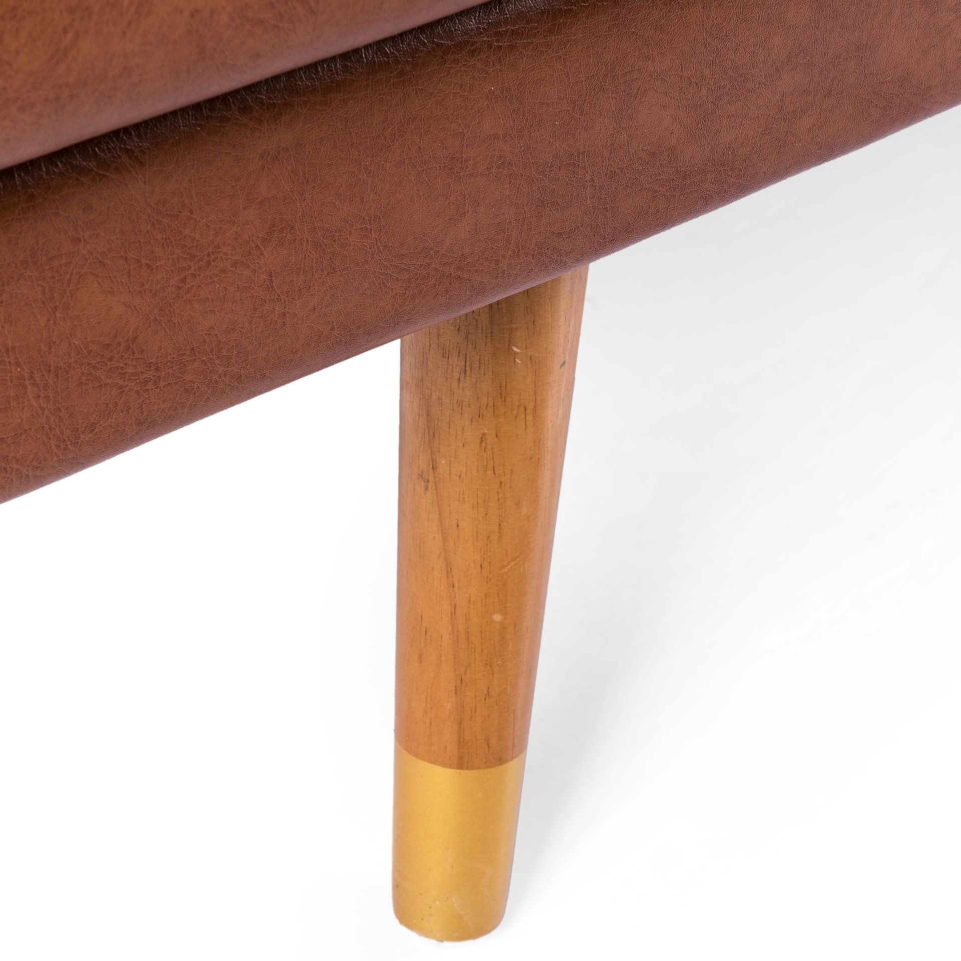 Adelaide - Mid Century Modern Tufted Sofa With Rolled Accent Pillows - Light Brown - Image 11