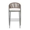Outdoor Bar Height Metal Frame Counter Stools With Scallop Shaped Backrest & Water Resistant Cushions (Set of 2) - Matte Gray - Image 16