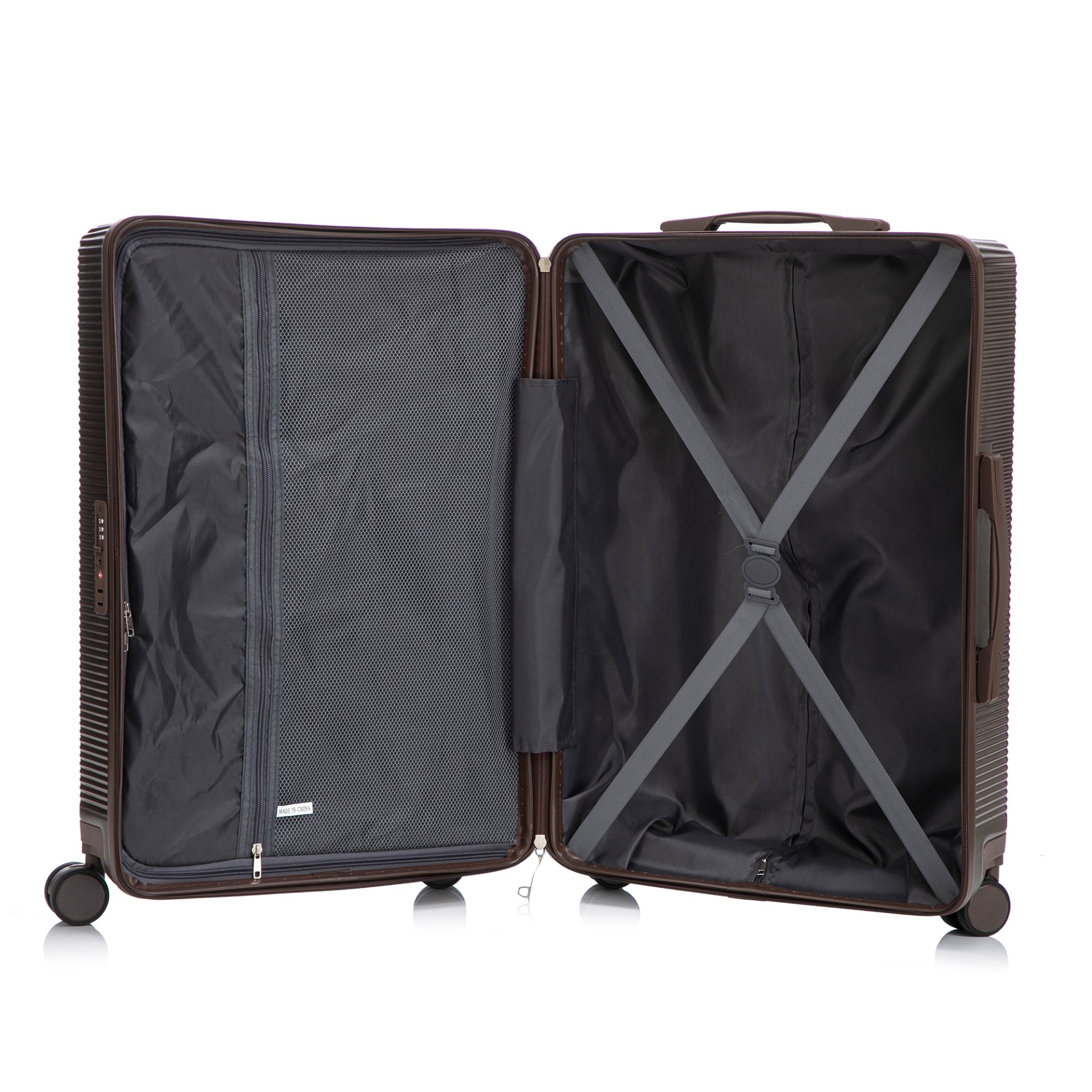 20" / 24" / 28" 3 Pieces / Set Spinner Wheel Luggage, Carry On Suitcase, Matching Color, TSA Combination Lock - Brown - Image 19