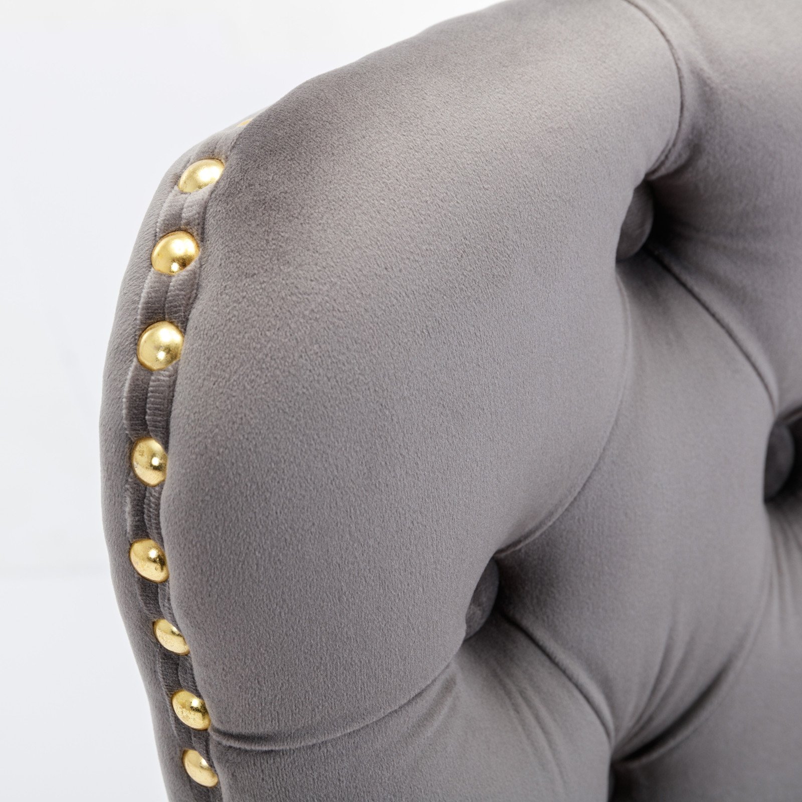 Thick Golden Swivel Velvet Barstools Adjusatble Seat Height From 25-33", Modern Upholstered Bar Stools With Backs Comfortable Tufted For Home Pub And Kitchen Island (Set of 2) - Gray - Image 9